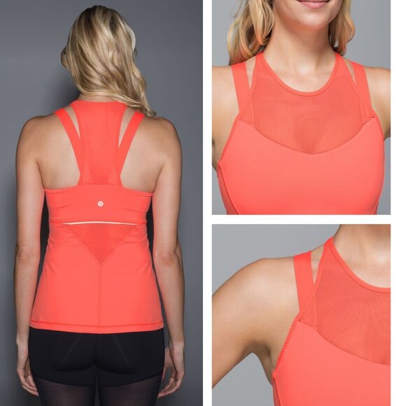 Lululemon Running In The City Tank Top/Grapefruit - 27592 - Picture 2 of 8